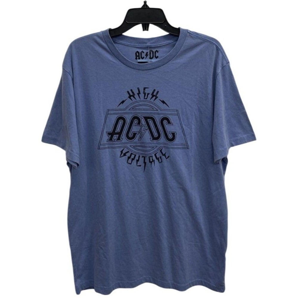 AC/DC High Voltage Blue Band Graphic T-Shirt Mens Large Rock Concert Tee